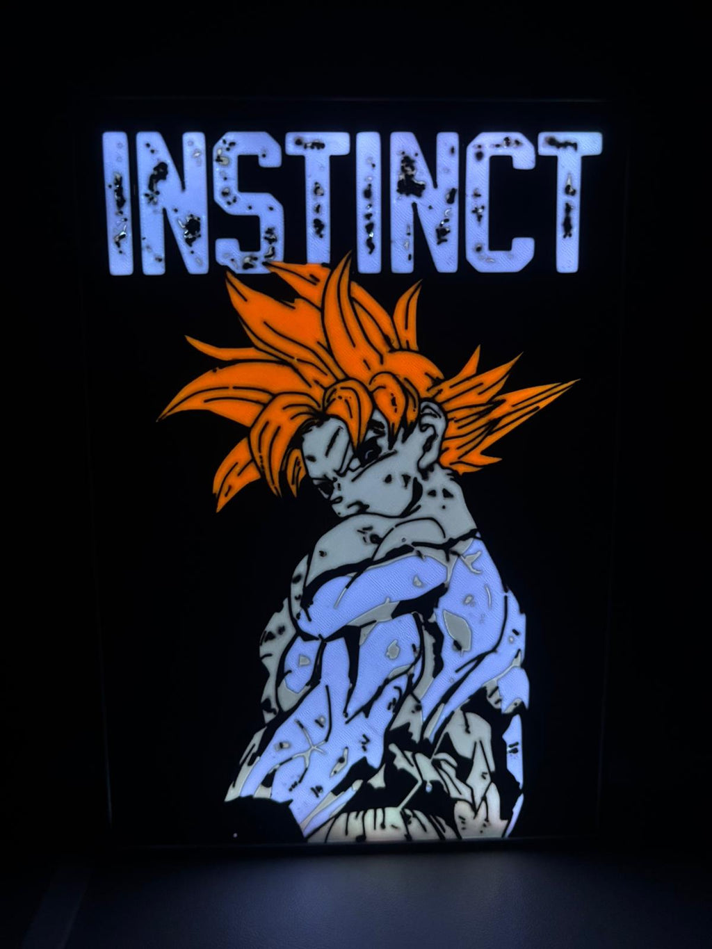 Lightbox LED 3D – Son Goku Super Saiyan “Instinct” 🔥