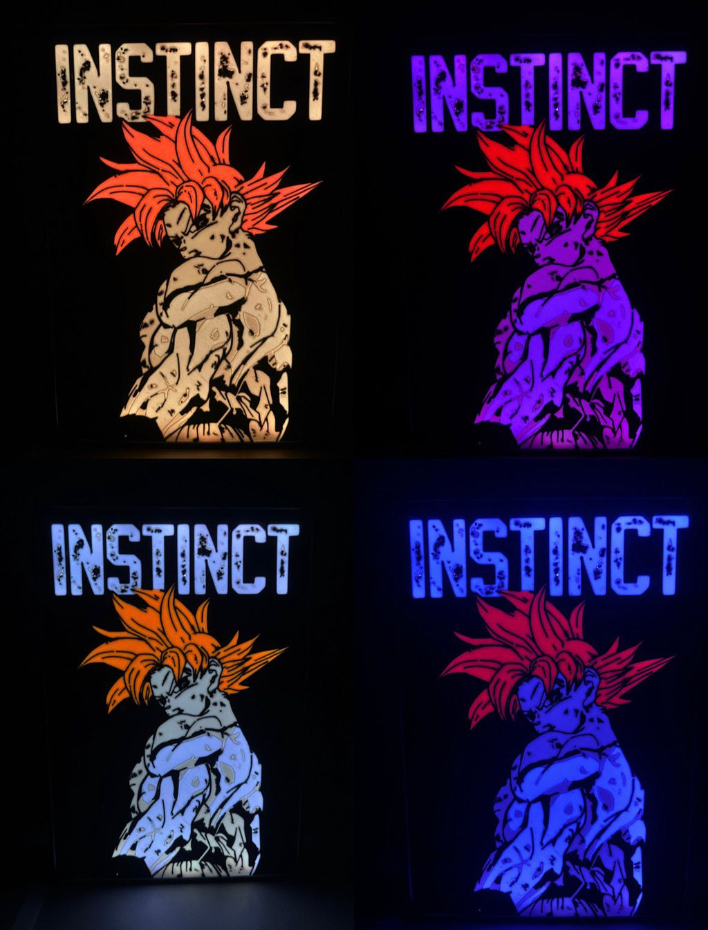 Lightbox LED 3D – Son Goku Super Saiyan “Instinct” 🔥