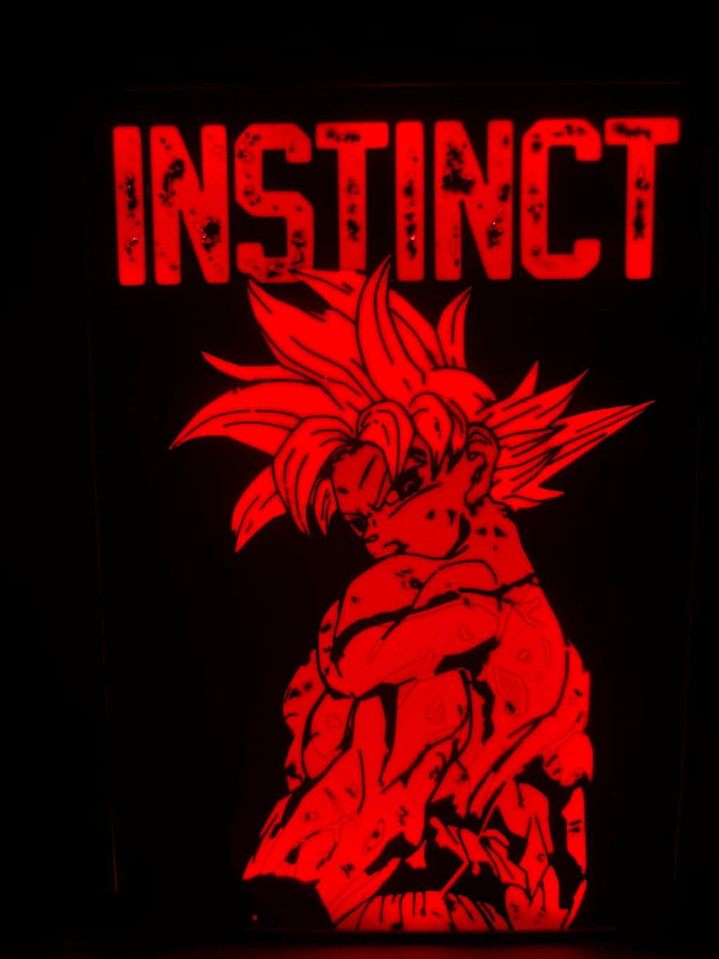 Lightbox LED 3D – Son Goku Super Saiyan “Instinct” 🔥