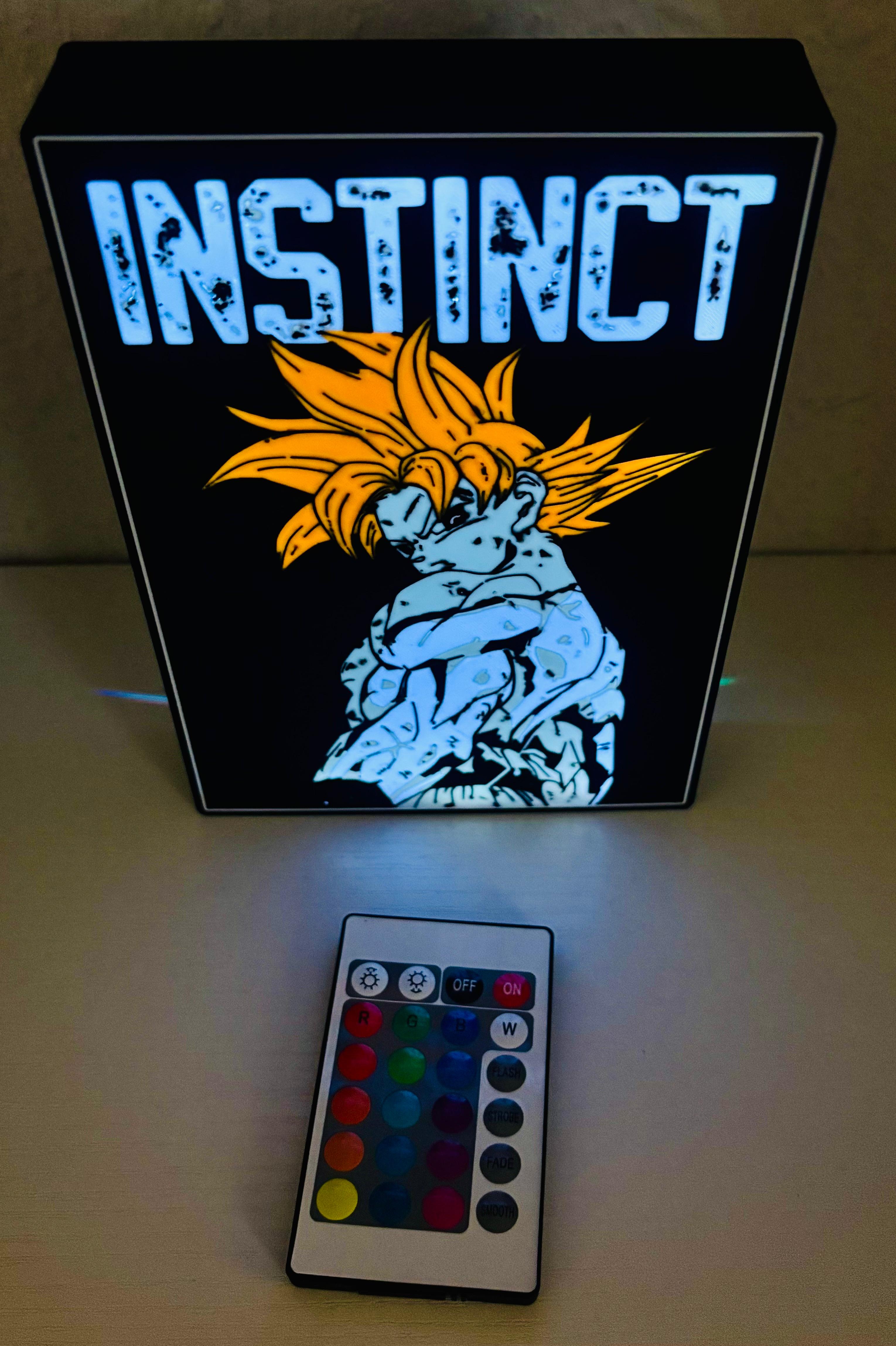 Lightbox LED 3D – Son Goku Super Saiyan “Instinct” 🔥